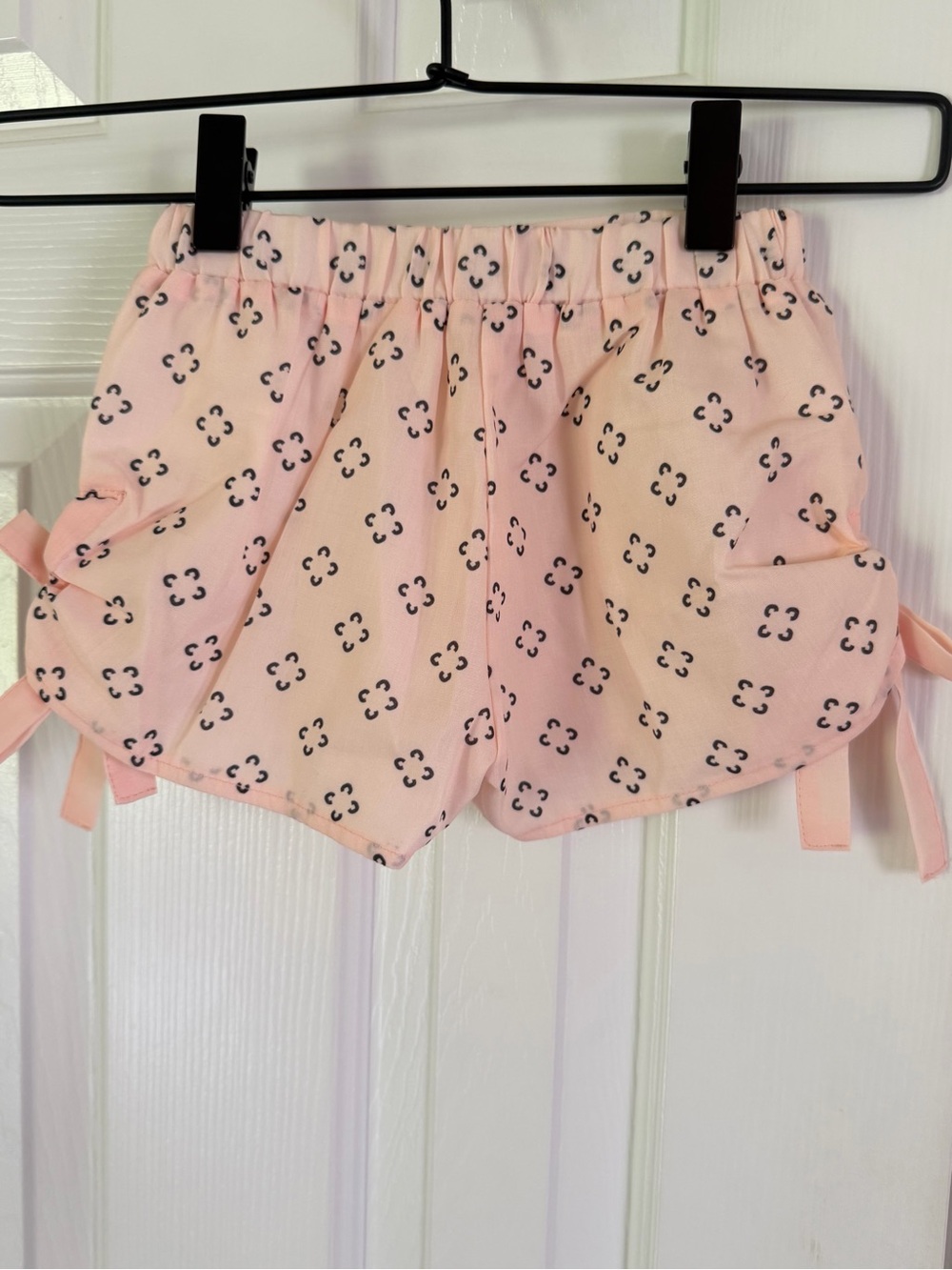 Boutique Girls Pink Ruffle Dress Shorts Matching Set Size 2 Tiered Geometric NWT - Picture 11 of 12